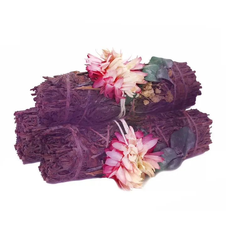 Enchanted Forest Floral Lavender Sage Smudge Stick (4 in.)