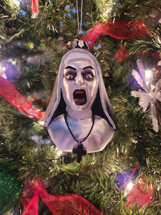 Demonic Nun Glass Ornament