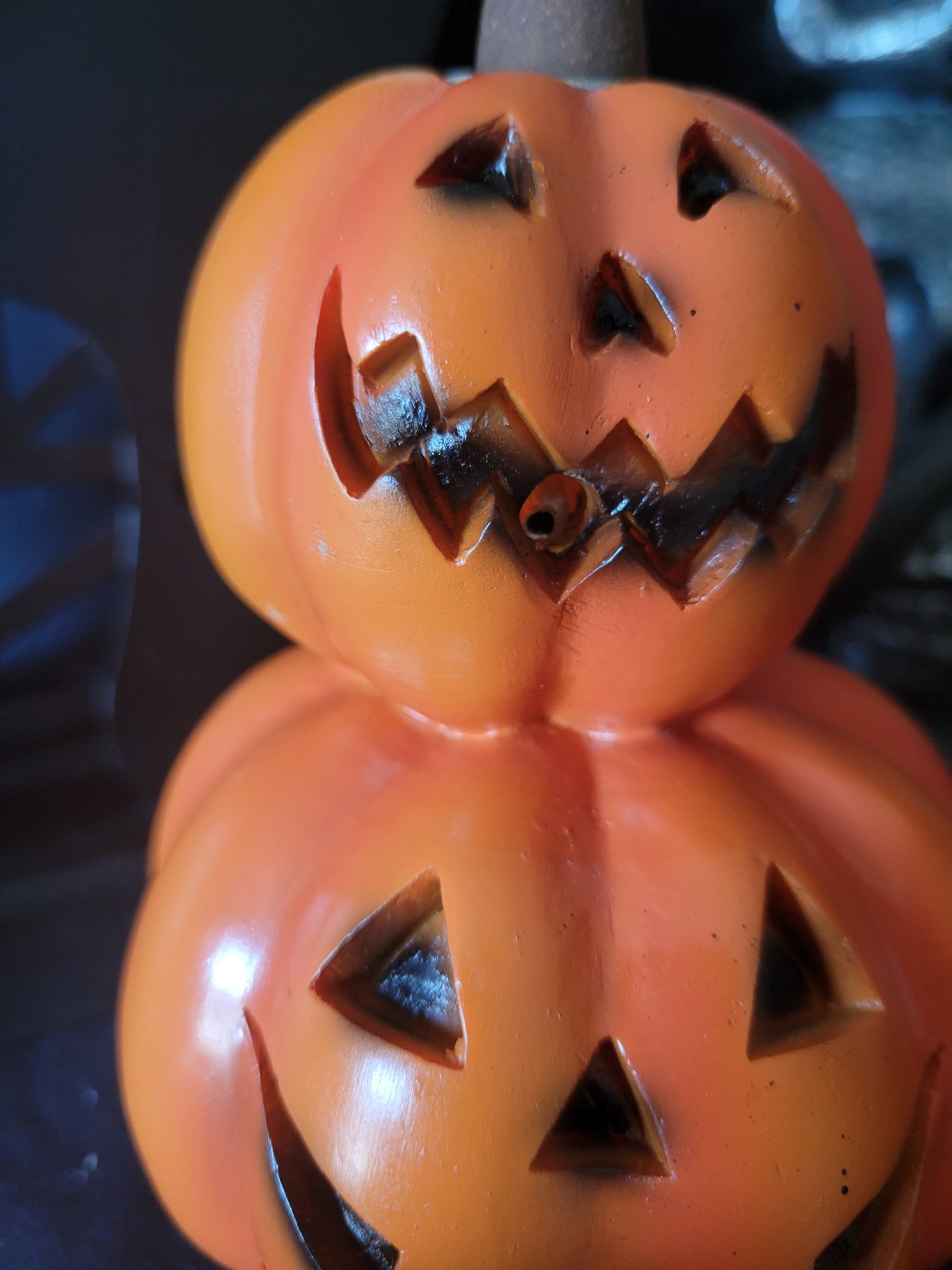 Stacked Jack O Lanterns Backflow Incense Burner