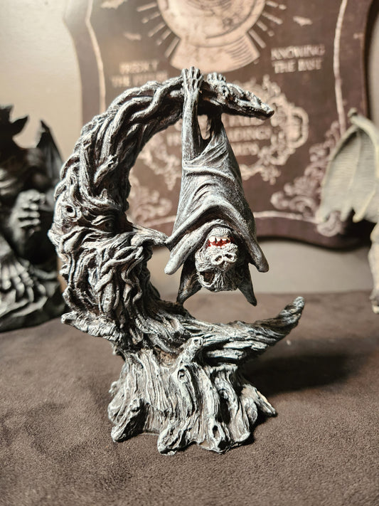 Bat & Moon Statuette