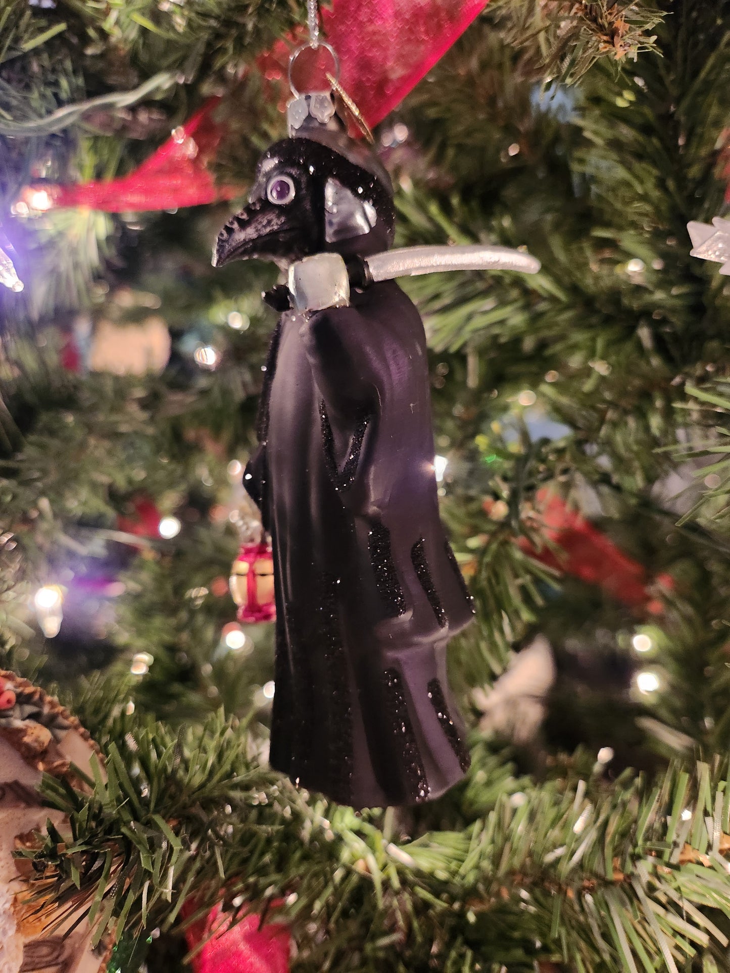 Plague Doctor Glass Ornament