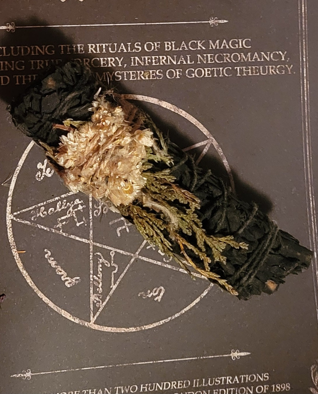 Midnight Bloom Floral White Sage Smudge Stick