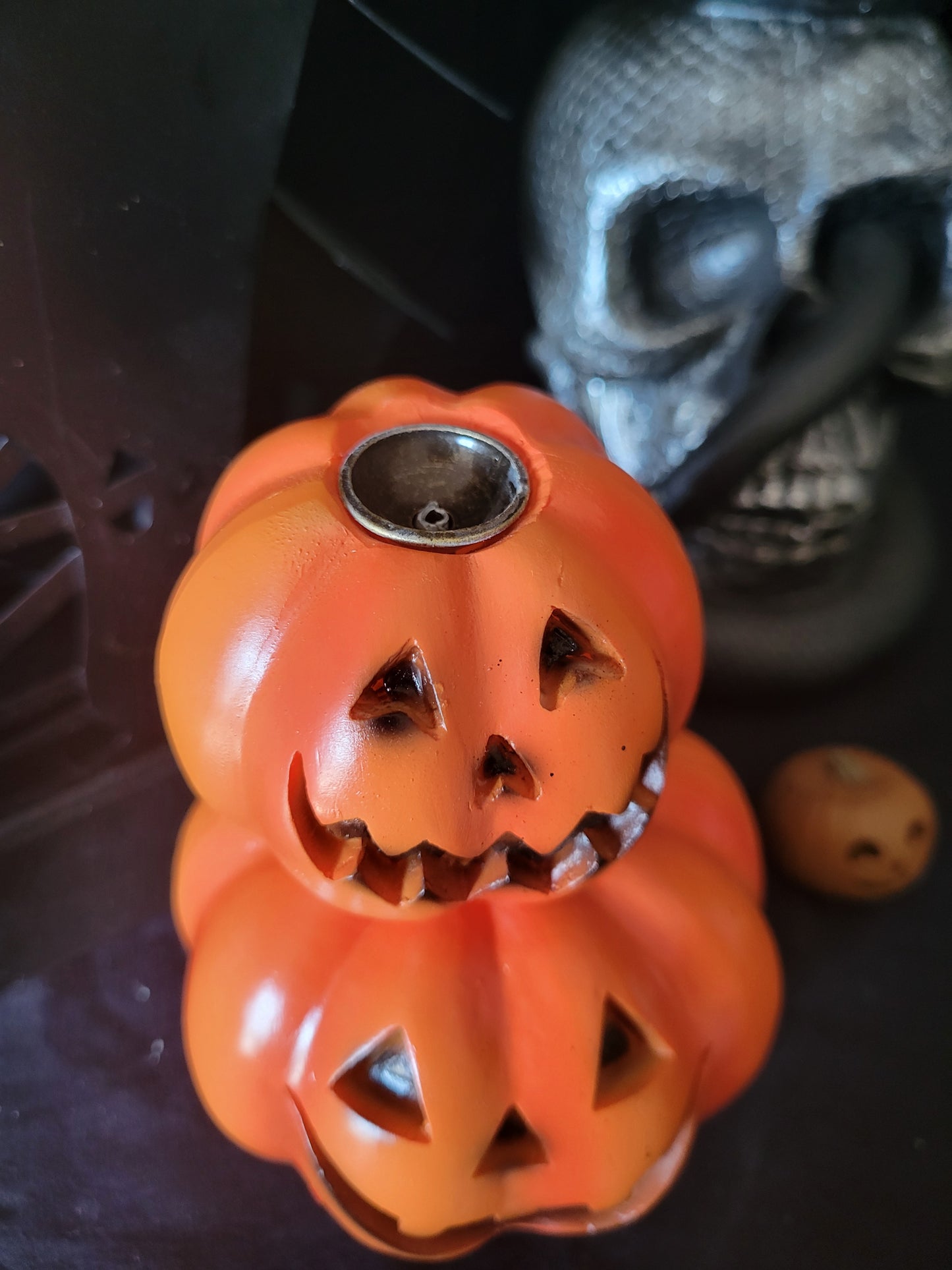 Stacked Jack O Lanterns Backflow Incense Burner