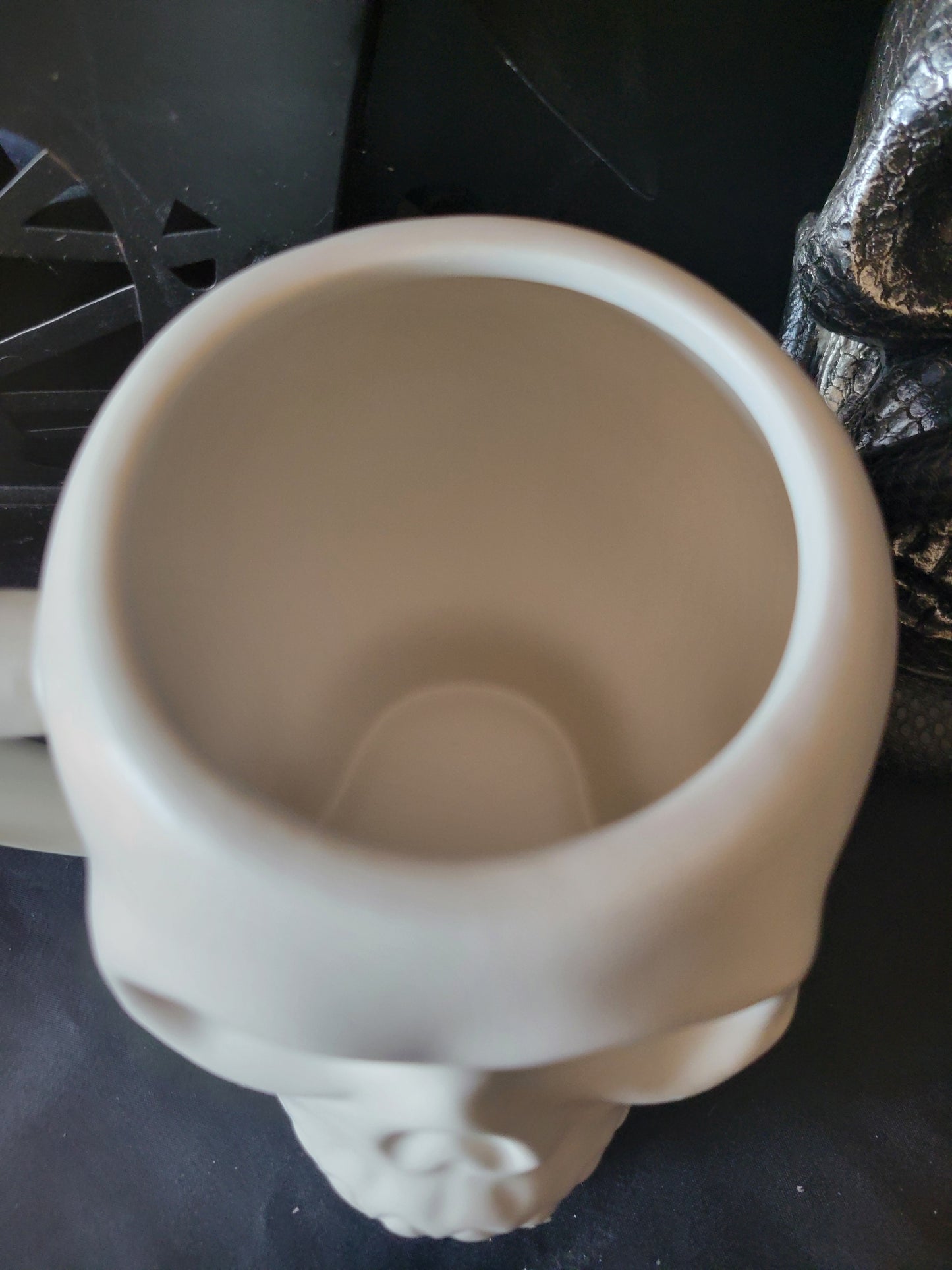 Matte White Skull Mug