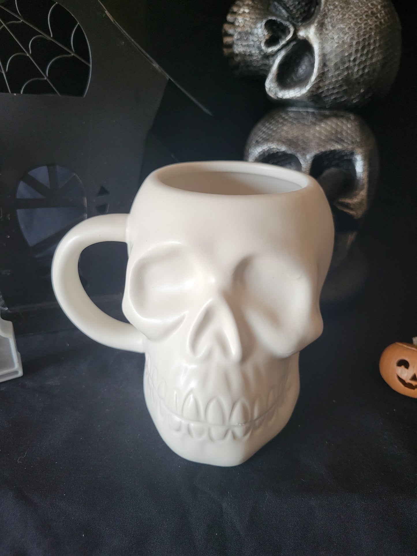 Matte White Skull Mug