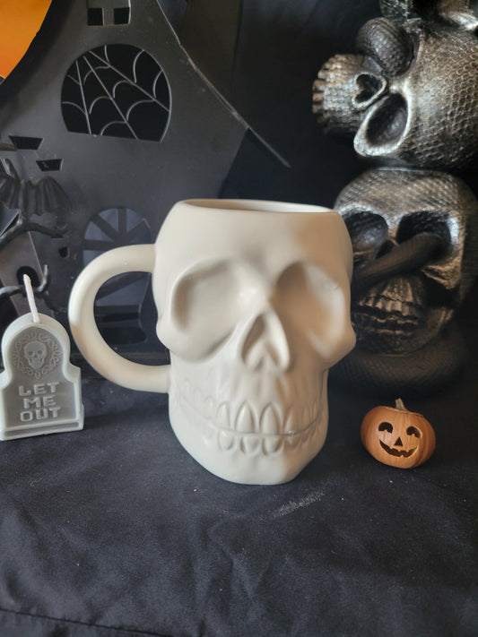 Matte White Skull Mug