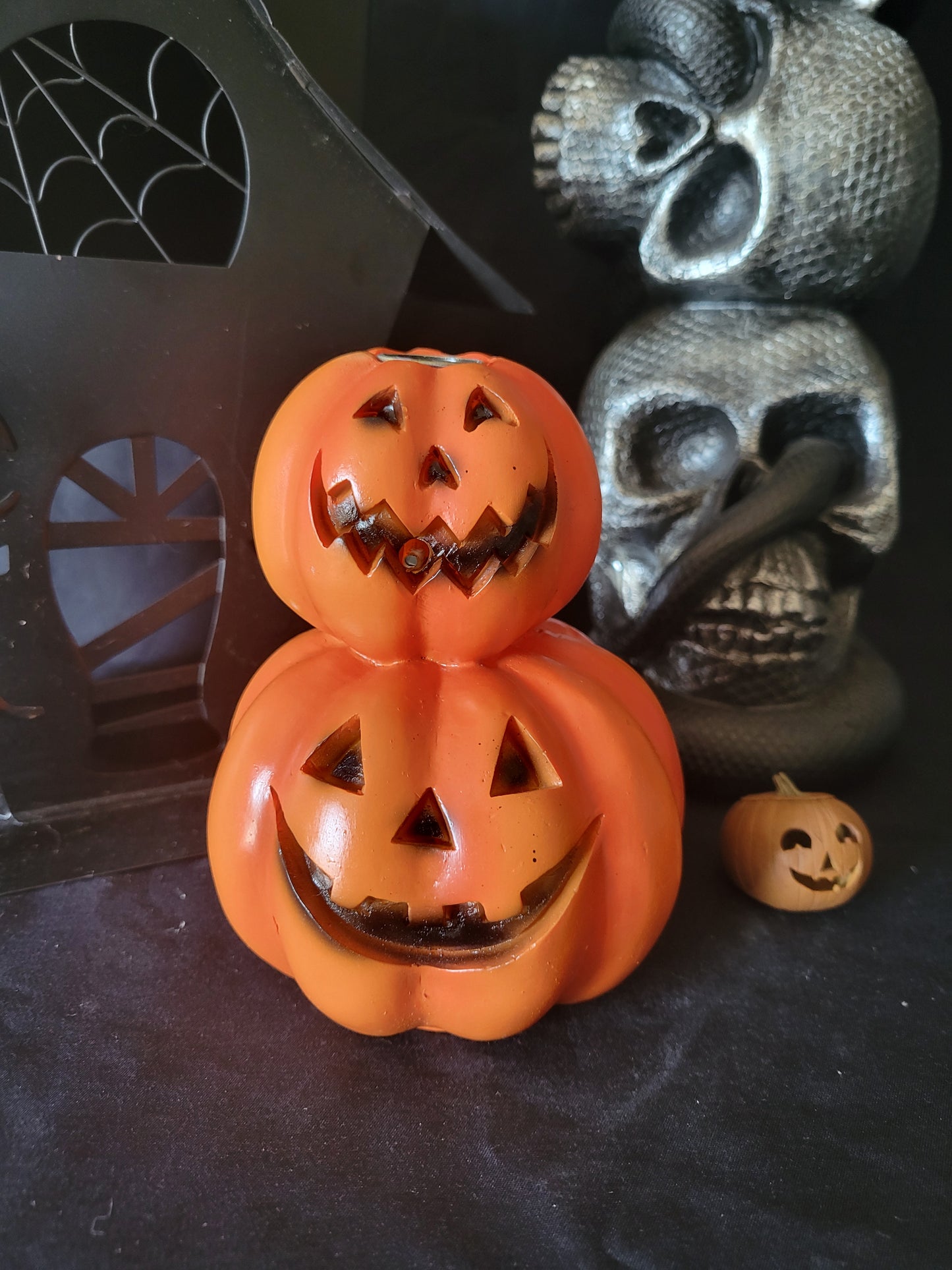 Stacked Jack O Lanterns Backflow Incense Burner