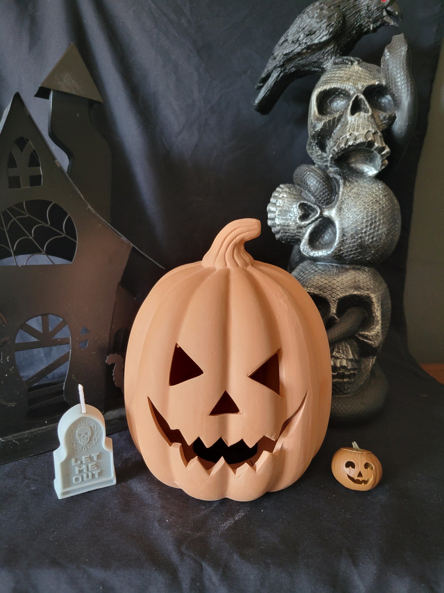 Terracotta Halloween Jack O Lantern