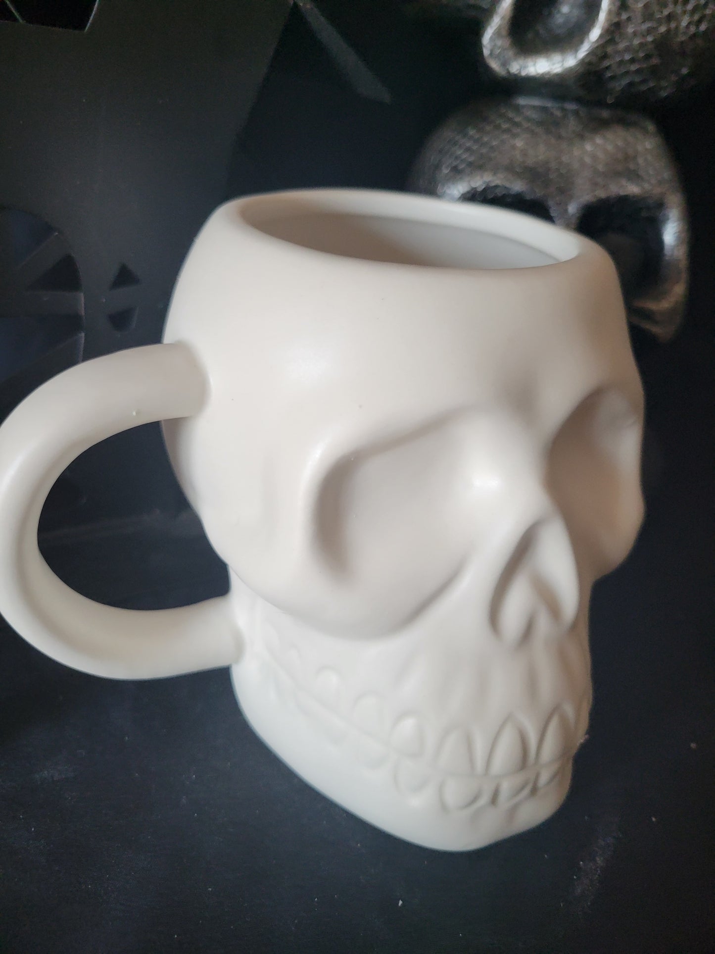 Matte White Skull Mug