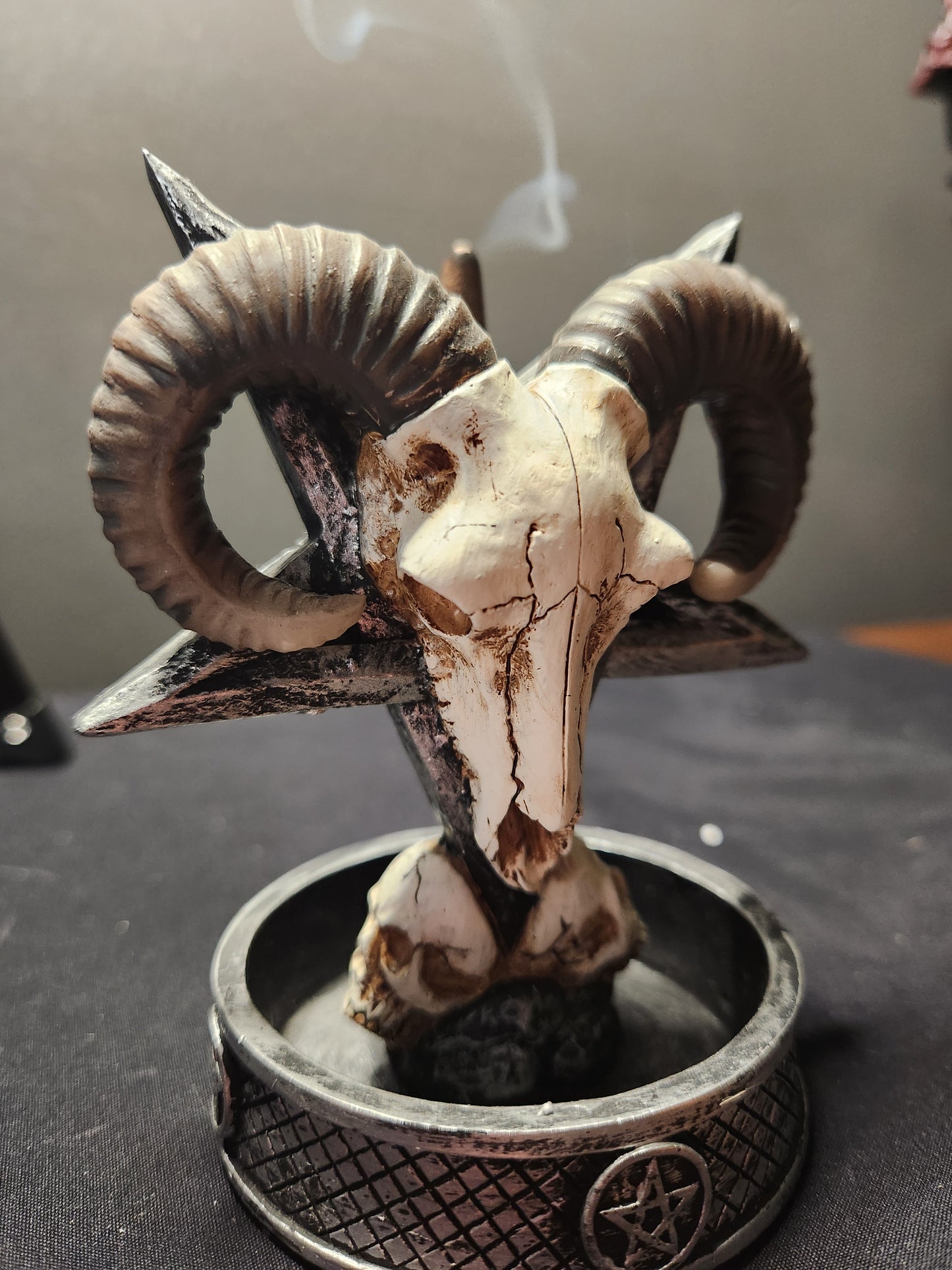 Ram Skull Incense Burner