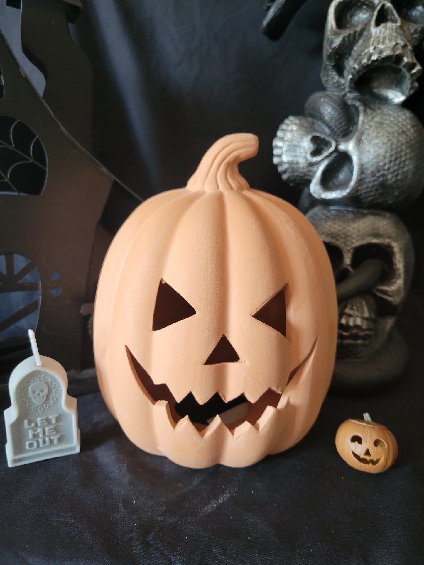 Terracotta Halloween Jack O Lantern
