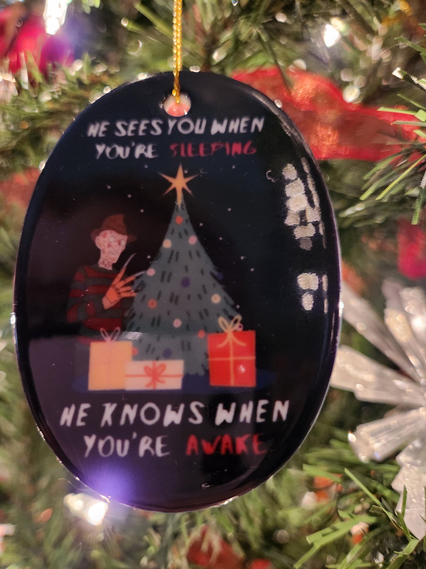 He Sees You When You're Sleeping Ornament *IMPERFECT*