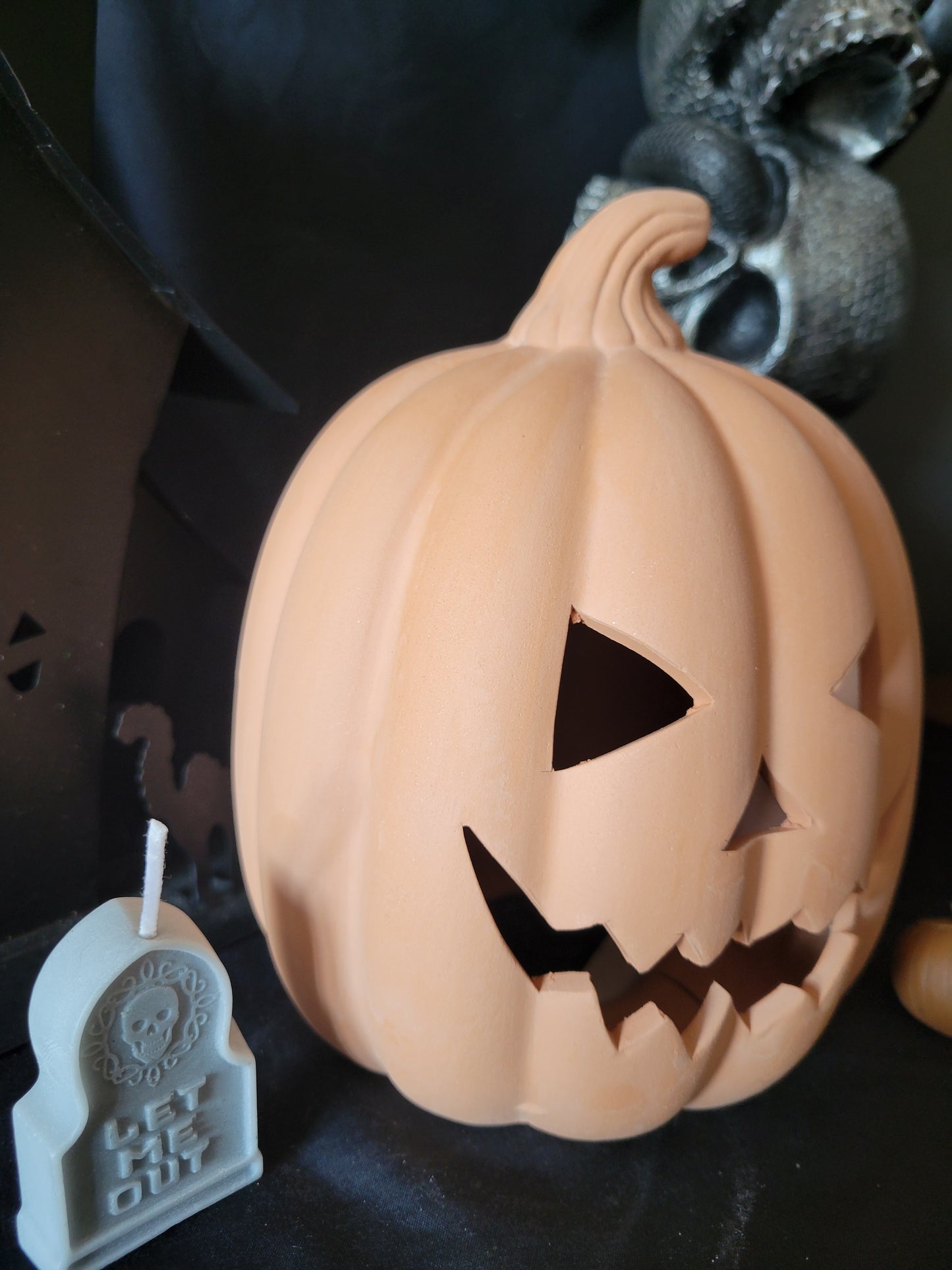 Terracotta Halloween Jack O Lantern