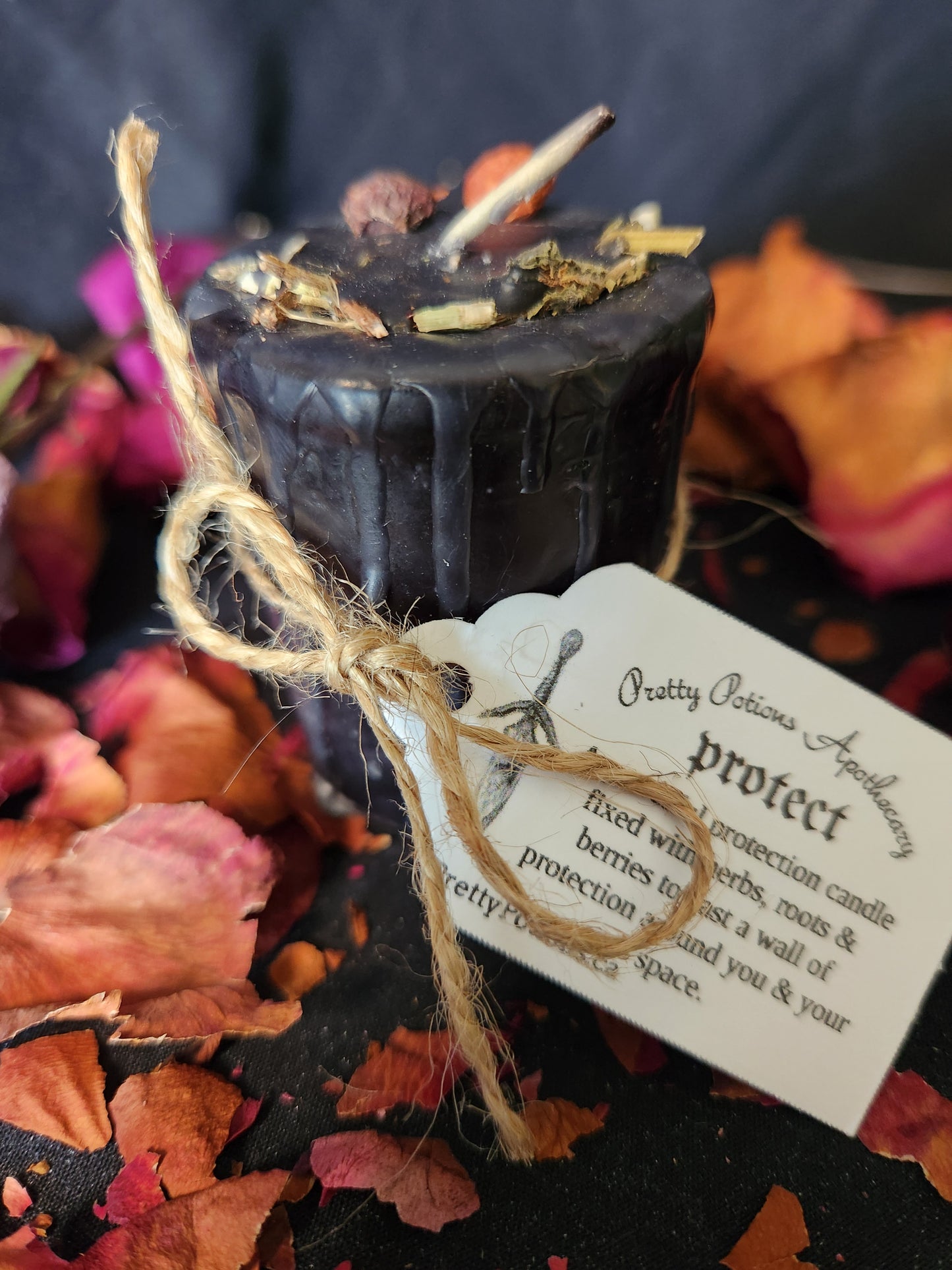 Protection Ritual Black Votive Candle