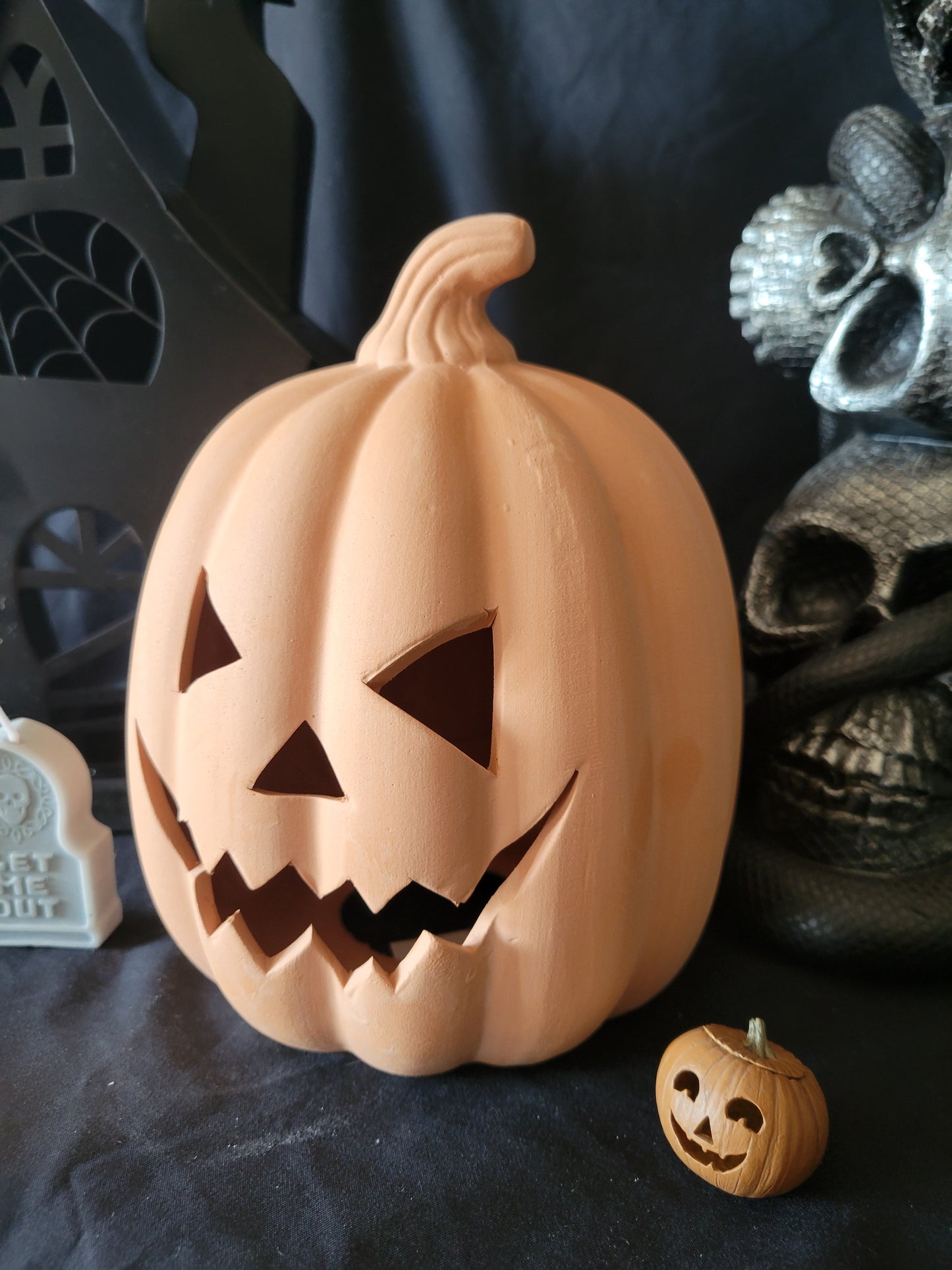 Terracotta Halloween Jack O Lantern