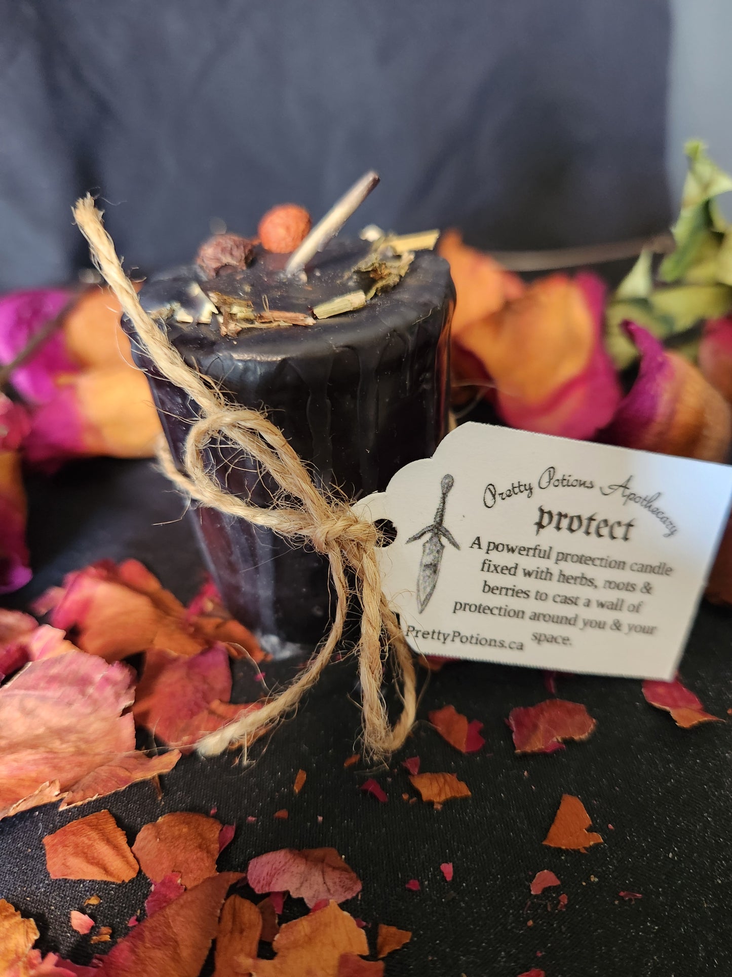Protection Ritual Black Votive Candle